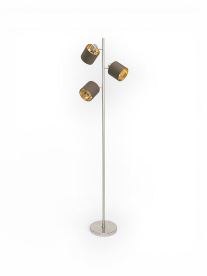 Vloerlamp Maron Satijn/Bruin - 153 cm (E14)