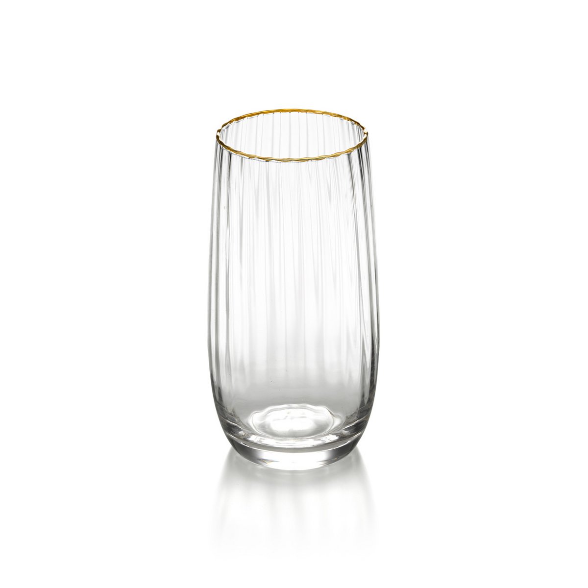 Glazen longdrinkglas Golden rim highball natuurlijk goud