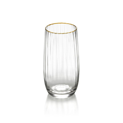 Glazen longdrinkglas Golden rim highball natuurlijk goud