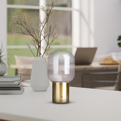 Snoerloze Tafellamp Albero Messing/Glas - 25 cm (Touch)