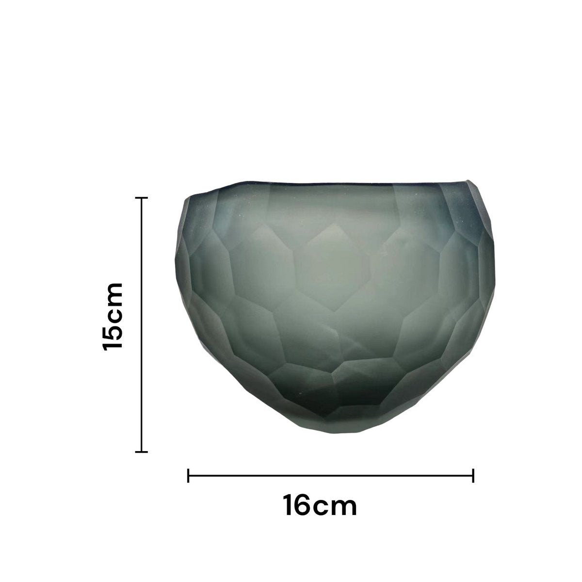 Glazen kom Luxe rookgrijs - 16 cm