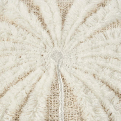 Kussenhoes raffia- en katoenen Isla palm wit