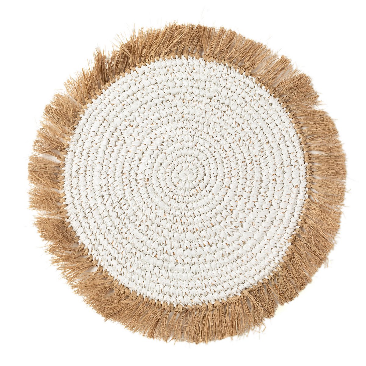 Raffia placemat Waterhyacint wit naturel