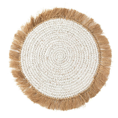 Raffia placemat Waterhyacint wit naturel