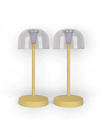 LED Acculamp Gomba Geel (Set van 2) - 18,5 cm