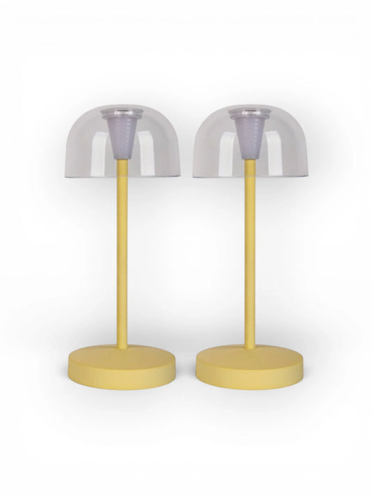 LED Acculamp Gomba Geel (Set van 2) - 18,5 cm