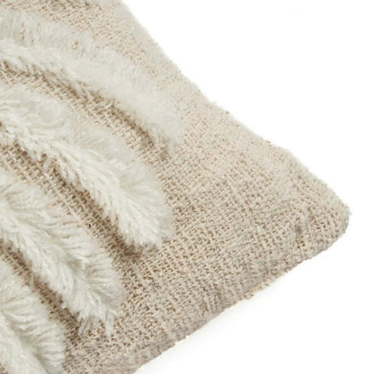Kussenhoes raffia- en katoenen Isla palm wit