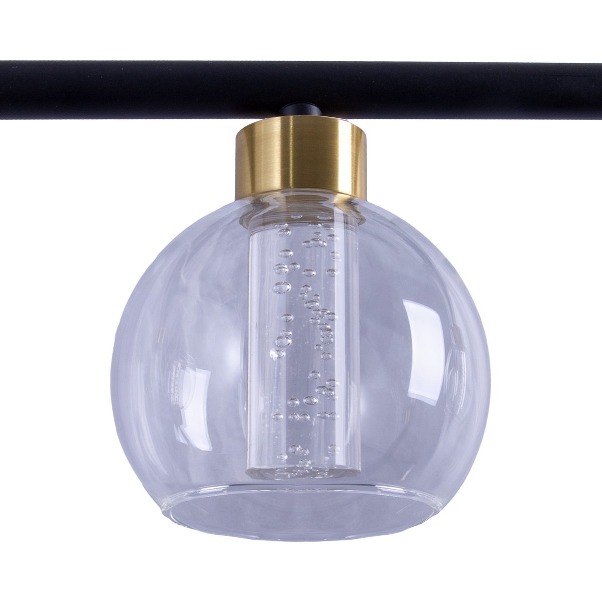 LED Hanglamp Messing/Zwart Glas - 90 cm