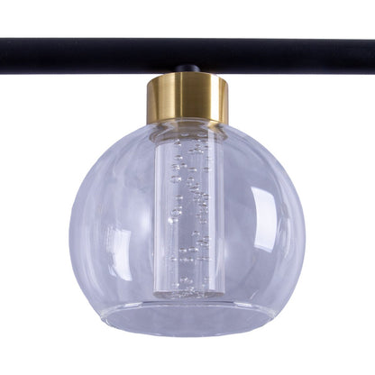 LED Hanglamp Messing/Zwart Glas - 90 cm