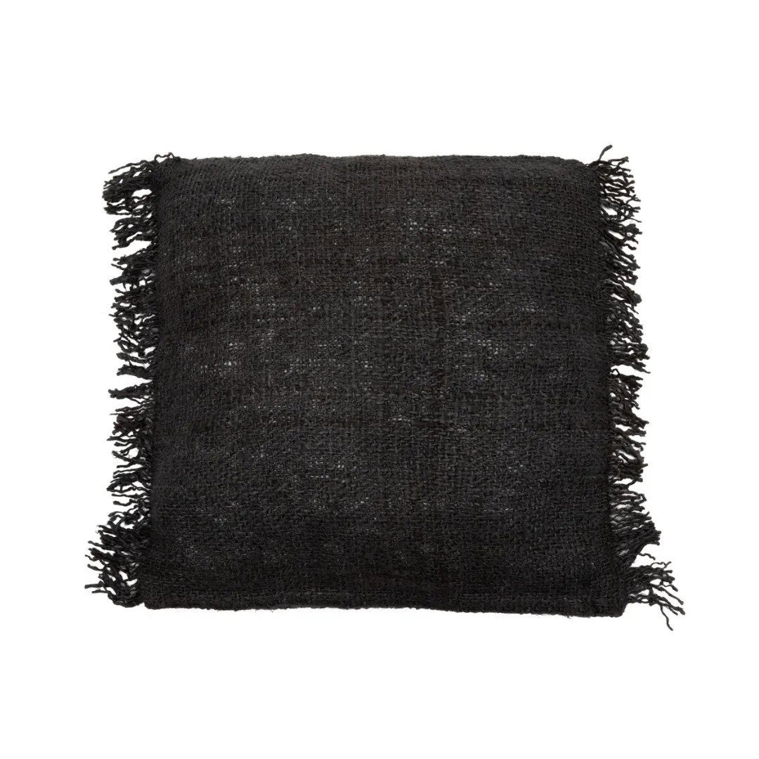 Katoenen kussenhoes Oh my gee zwart marine - 60x60 cm