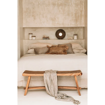 Massief houten bank Suar naturel - 120 cm