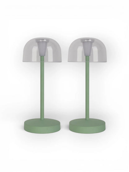 LED Acculamp Gomba Mint (Set van 2) - 18,5 cm