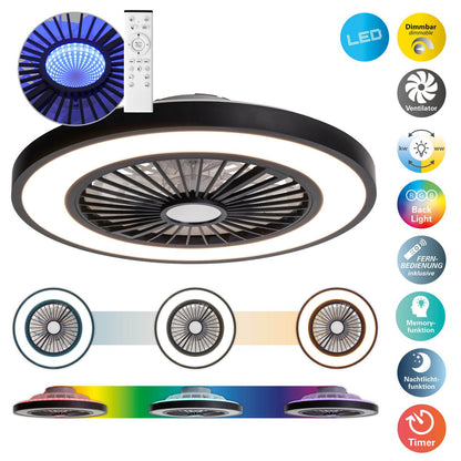 LED Plafondlamp + Ventilator Arrioso - Ø 54 cm