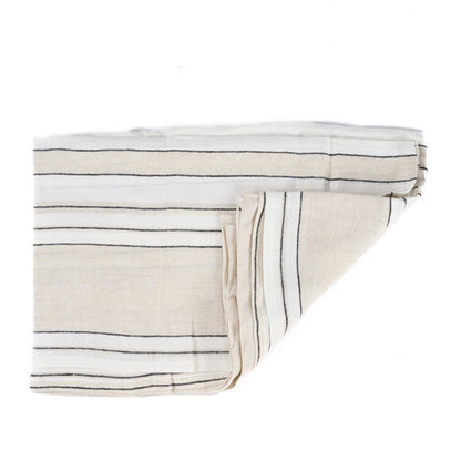 Linnen tafelkleed Provence zwart-wit - 150 x 250 cm