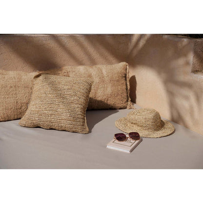 Katoen kussenhoes Oh my gee beige - 35 x 100 cm