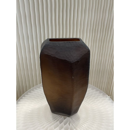 Glazen vaas V14686-380chocolade bruin