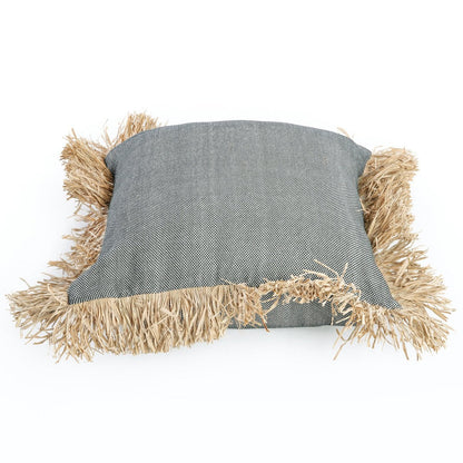 Katoenen kussenhoes Bonita naturel/zwart - 60 cm