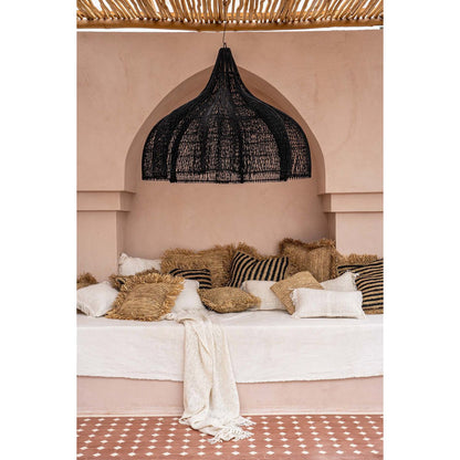 Raffia kussenhoes Vierkant naturel - 40 cm