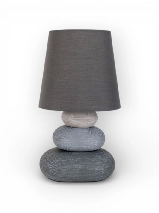 Keramische Tafellamp Stoney Grijs - 31 cm (E14)