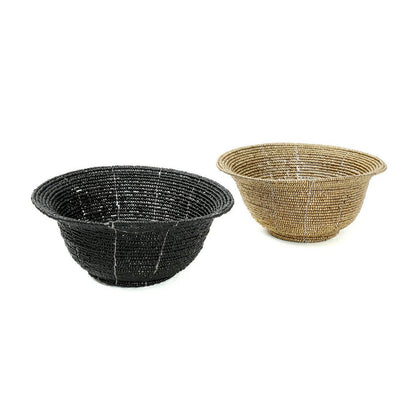 Kralen mand Beaded bowl low goud