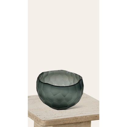 Glazen kom Luxe rookgrijs - 16 cm