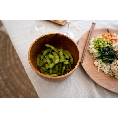 Teakhouten saladekom The teak wortel salade bowl naturel