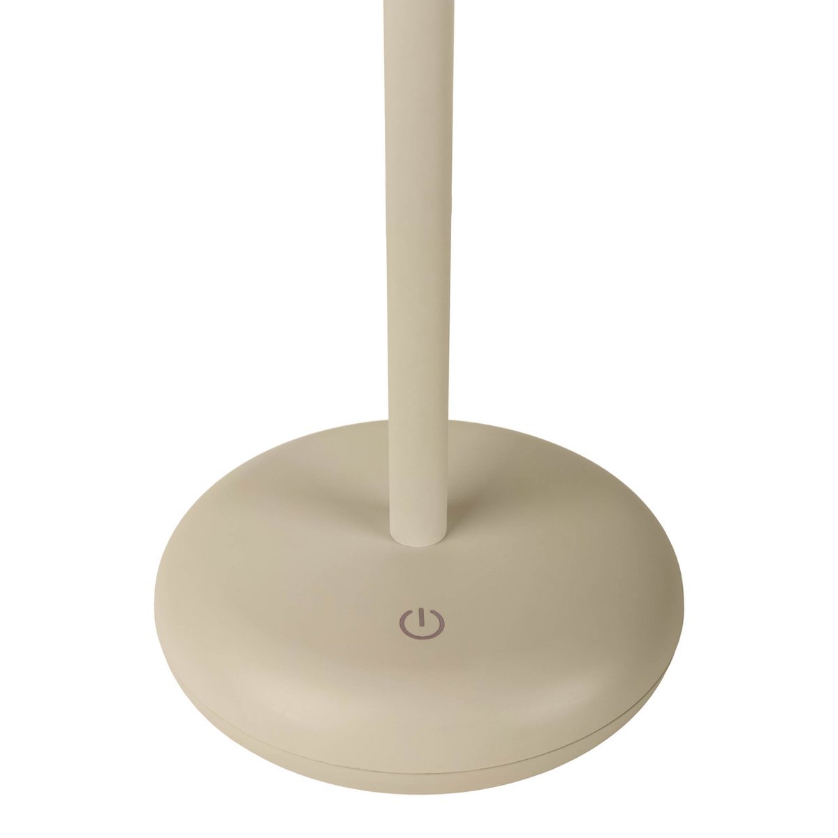 Noteloze tabletlicht "Pasi" voor buiten en binnen, gemaakt van metaal en plastic in beige, dimable, met aanraking en geheugenfunctie, ca. 26 cm hoog - OutHome