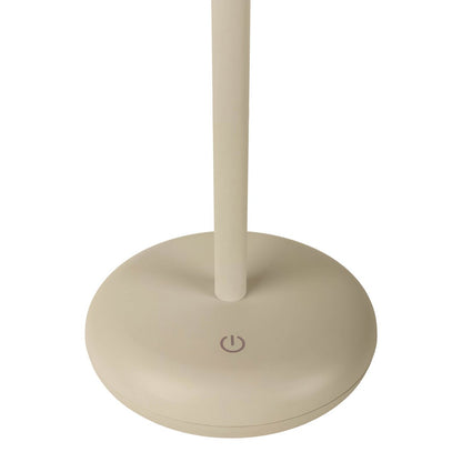 Noteloze tabletlicht "Pasi" voor buiten en binnen, gemaakt van metaal en plastic in beige, dimable, met aanraking en geheugenfunctie, ca. 26 cm hoog - OutHome