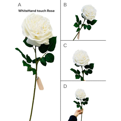 Kunstbloem Rose wit (Set van 2)