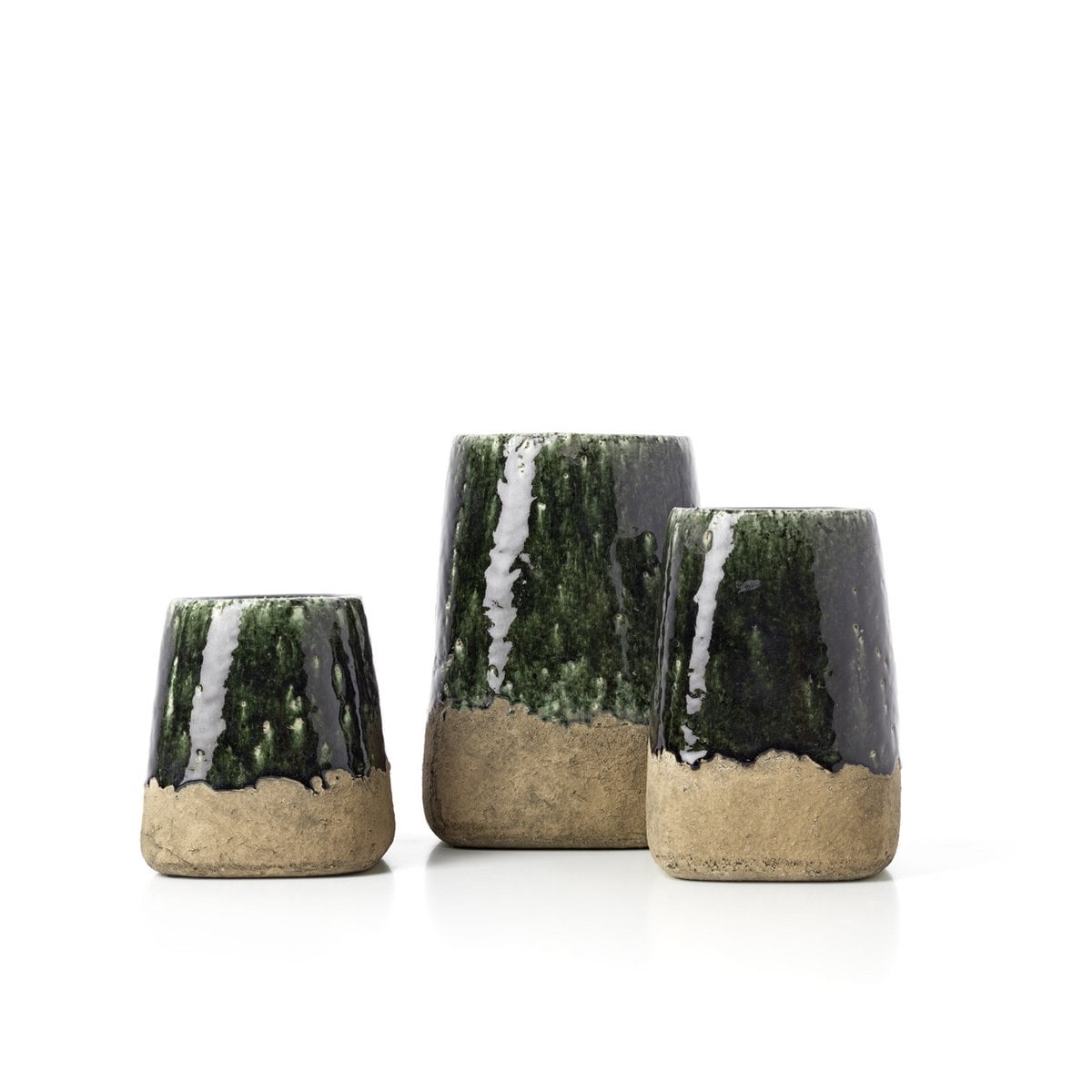 Conische plantenbak betongroen S