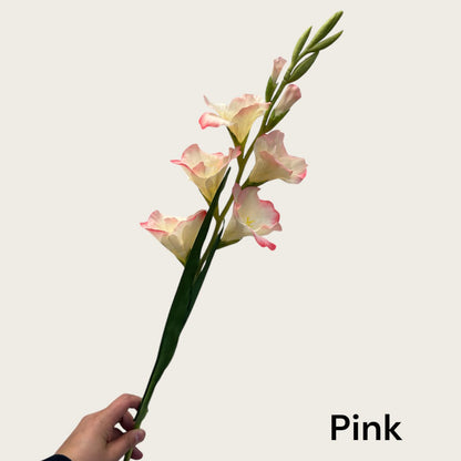 Zijden kunstbloem Gladiolen paars - 91 cm