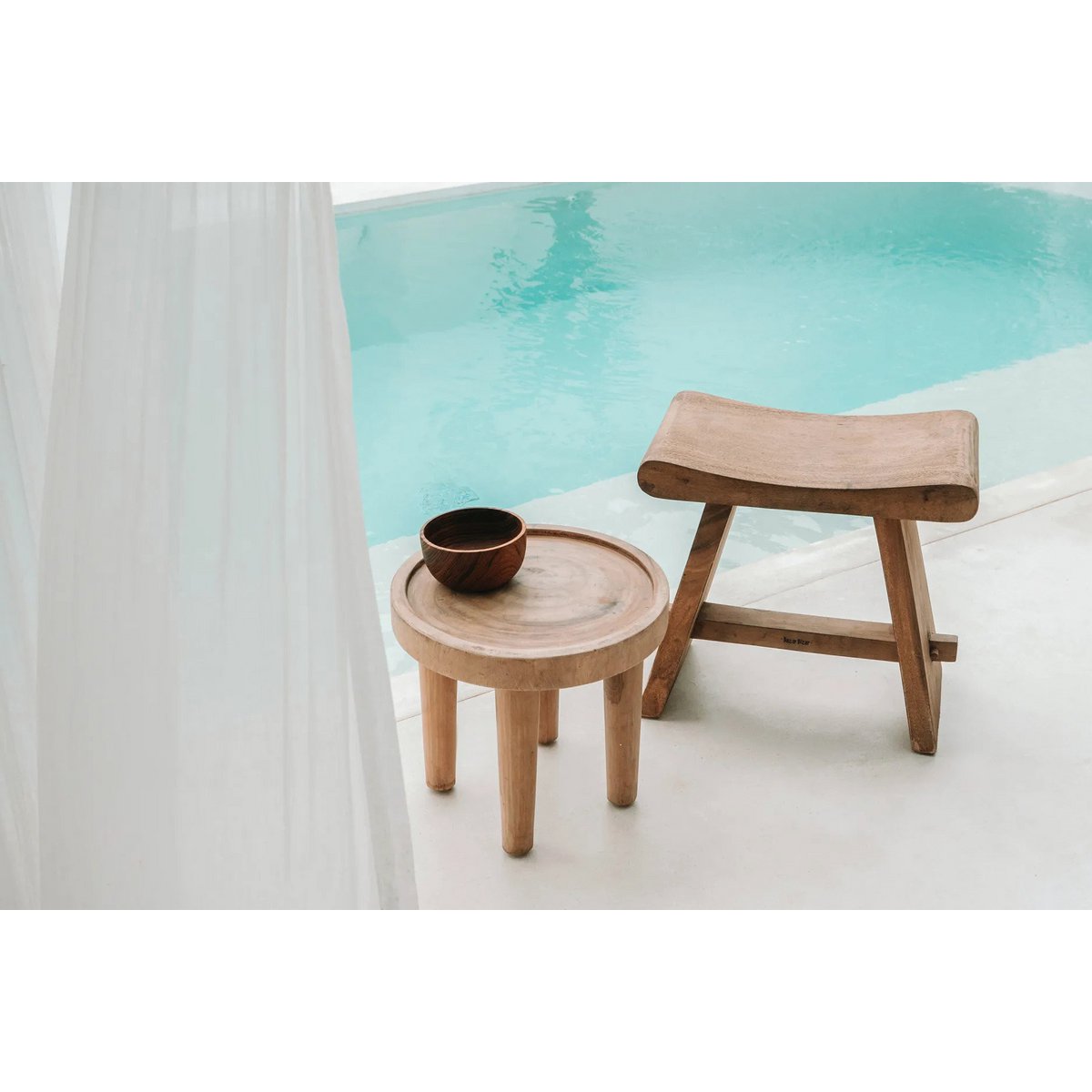 Teakhouten saladekom The teak wortel salade bowl naturel