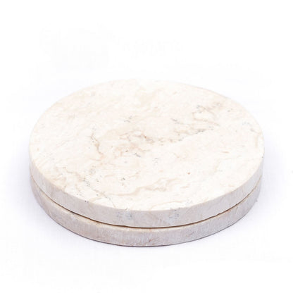 Onderzetters Ranuka Marmer Wit Rond (Set van 4/8)