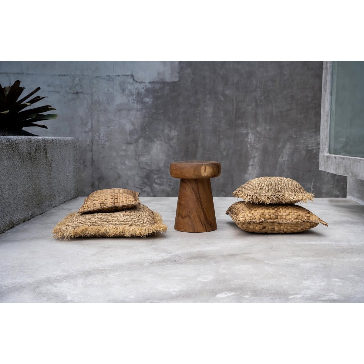 Raffia kussenhoes naturel - 60x60 cm
