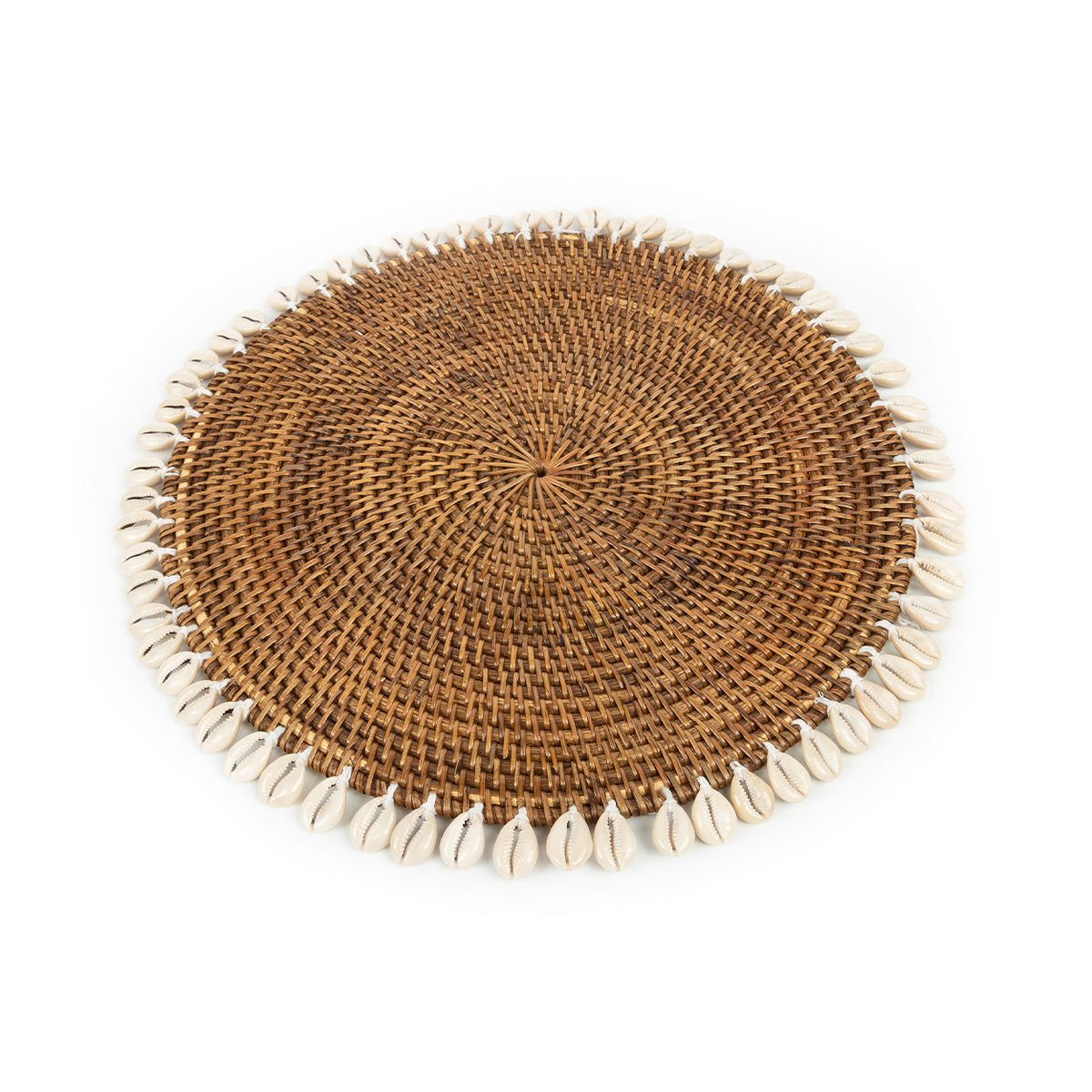 Rotan placemat Colonial shell natuurlijk bruin