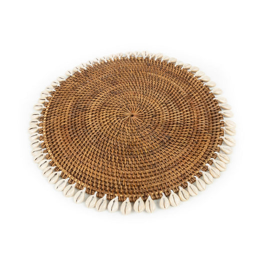 Rotan placemat Colonial shell natuurlijk bruin