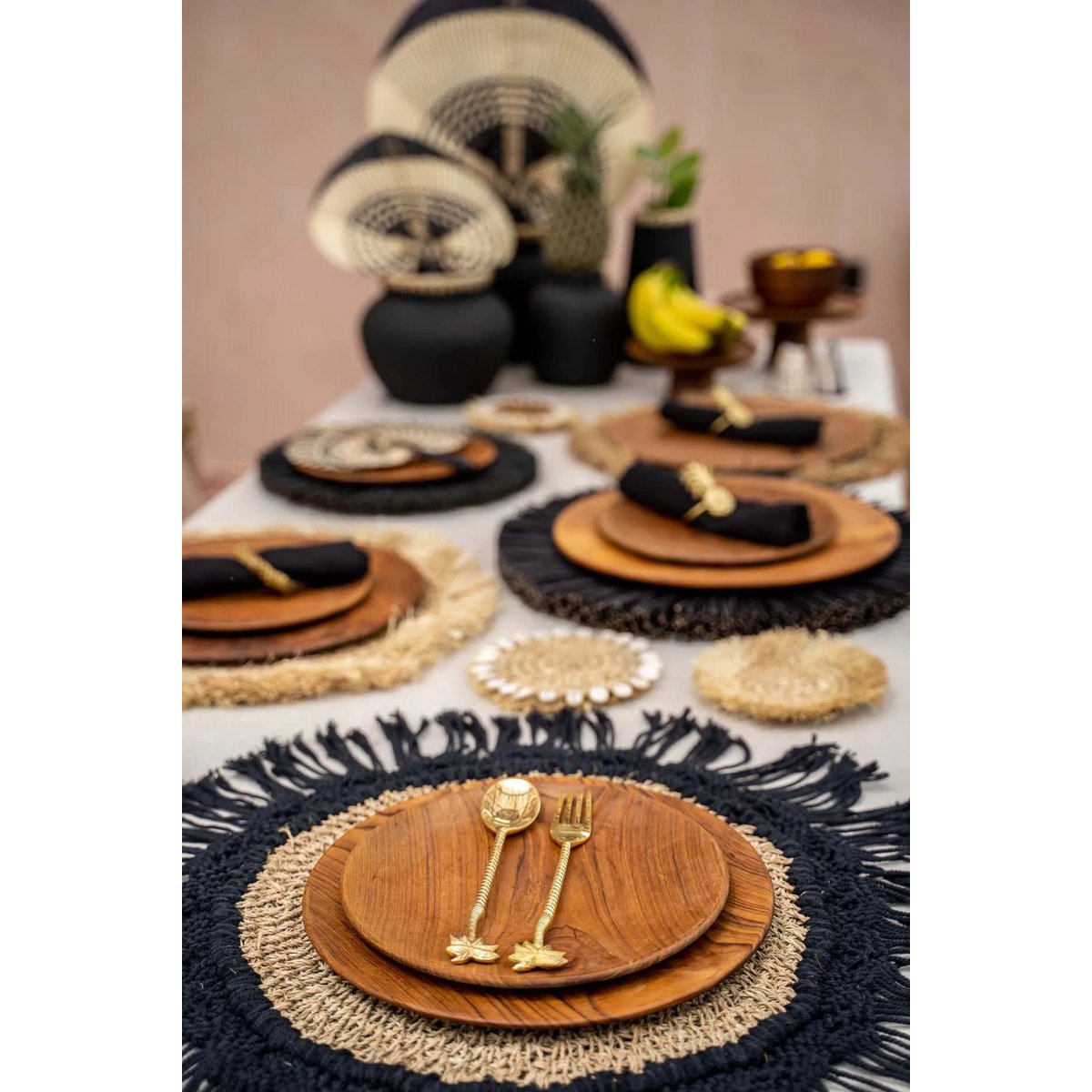 Teak ronde plaat Root