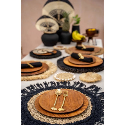 Teak ronde plaat Root