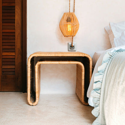 Bijzettafel Rotan Bayu Metalen Frame