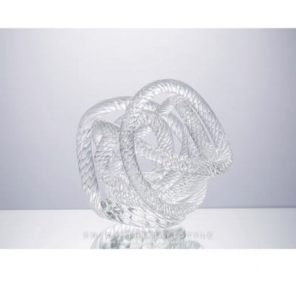 Geknoopte glazen sculptuur M transparant - 15 cm