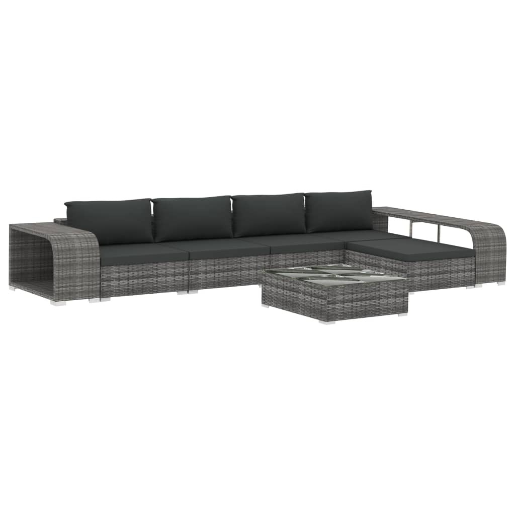 8-Delige Loungeset Met Kussens Poly Rattan