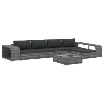 8-Delige Loungeset Met Kussens Poly Rattan