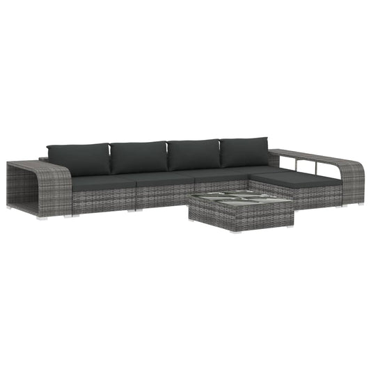 8-Delige Loungeset Met Kussens Poly Rattan