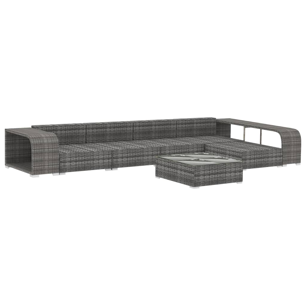 8-Delige Loungeset Met Kussens Poly Rattan