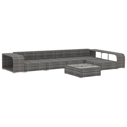 8-Delige Loungeset Met Kussens Poly Rattan