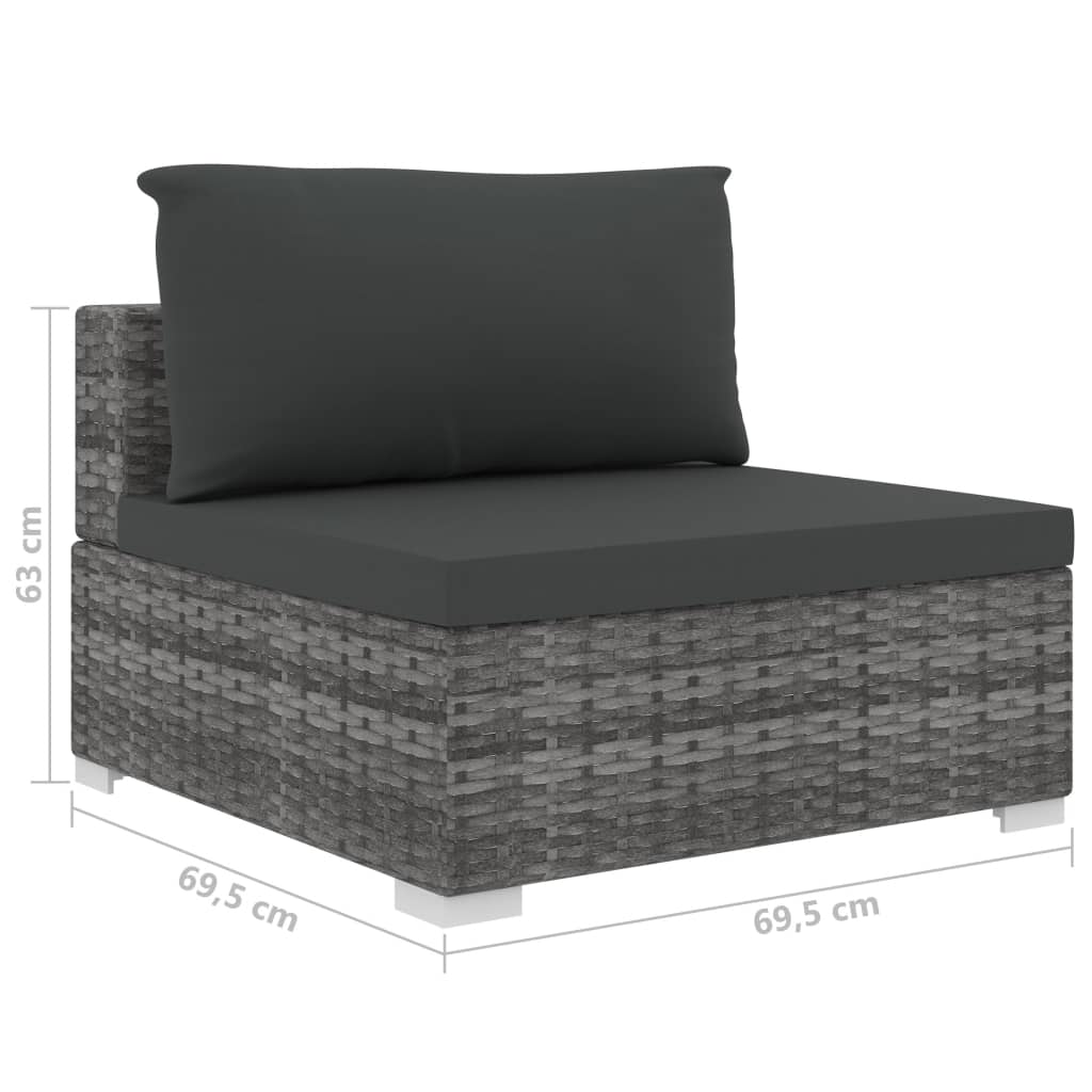 8-Delige Loungeset Met Kussens Poly Rattan
