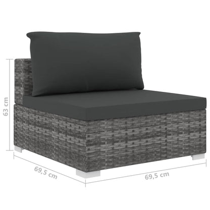 8-Delige Loungeset Met Kussens Poly Rattan
