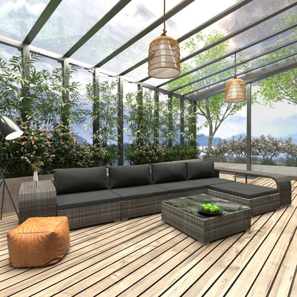 8-Delige Loungeset Met Kussens Poly Rattan