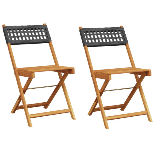 Bistrostoelen Massief Acaciahout En Poly Rattan