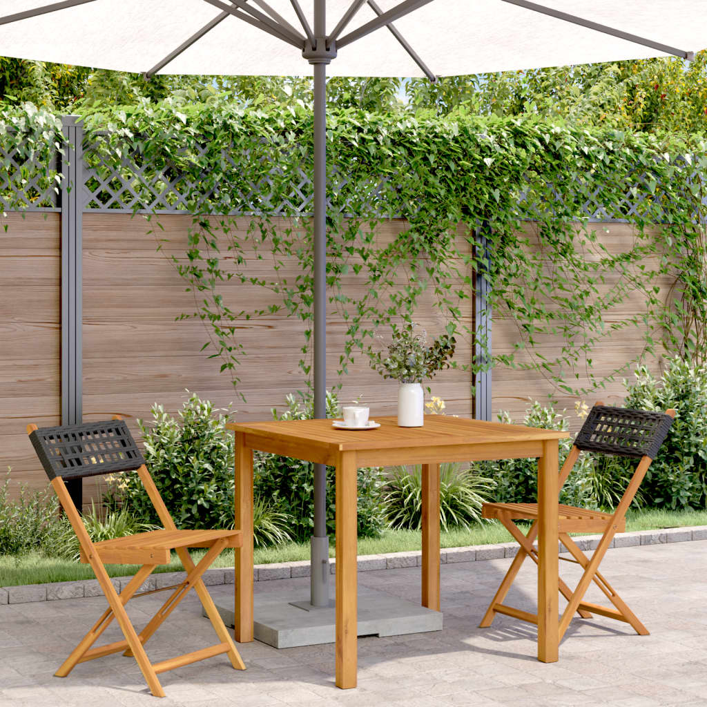 Bistrostoelen Massief Acaciahout En Poly Rattan
